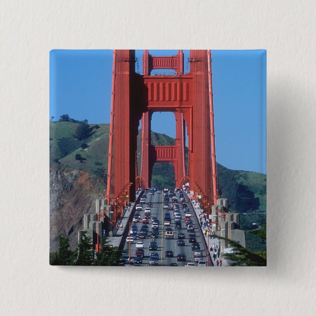 Chapa Cuadrada Puente Golden Gate y bahía de San Francisco (Anverso)