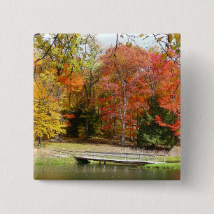 Chapa Cuadrada Puente Seven Springs Fall III Paisaje de Otoño