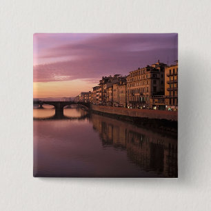 Chapa Cuadrada Puentes sobre el río Arno al atardecer,