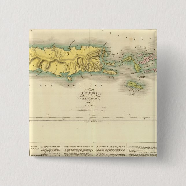 Chapa Cuadrada Puerto Rico, Islas Vírgenes (Anverso)