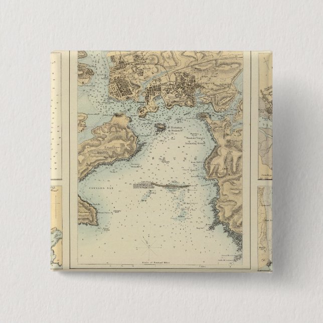 Chapa Cuadrada Puertos y puertos en la costa sur de Inglaterra (Anverso)