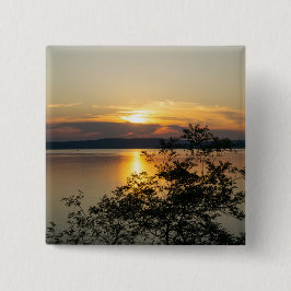 Chapa Cuadrada Puesta de sol sobre el lago Balaton, Hungría.