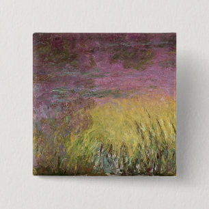 Chapa Cuadrada Puesta del sol de Claude Monet el Waterlilies,