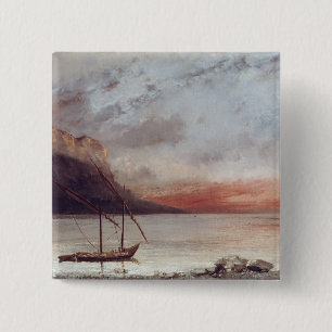 Chapa Cuadrada Puesta del sol sobre el lago Leman, 1874