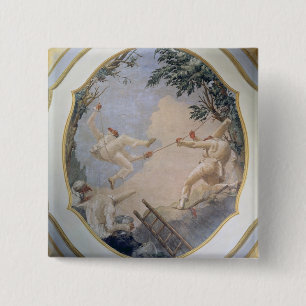 Chapa Cuadrada Pulcinella en un oscilación, 1797 (fresco)