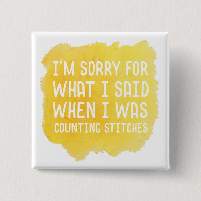 Chapa Cuadrada Puntada de ganchillo divertida (Anverso)