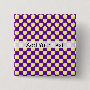 Chapa Cuadrada Puntos de Polka Amarillo con fondo morado STaylor