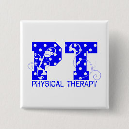 Chapa Cuadrada puntos de polka azul blanco