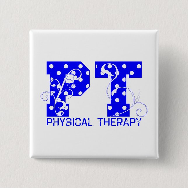 Chapa Cuadrada puntos de polka azul blanco (Anverso)