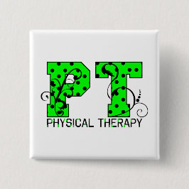 Chapa Cuadrada puntos de polka verde y negro