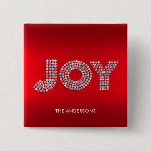 Chapa Cuadrada Purpurina Sparkle Diamond Navidades JOY Nombre per