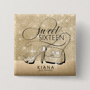 Chapa Cuadrada Purpurina y dulzura fina 16 V2 Gold ID675