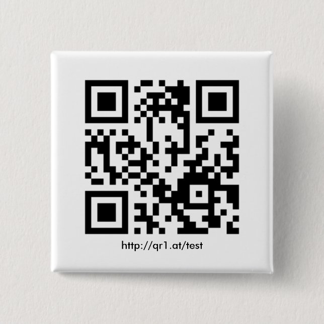 Chapa Cuadrada QR código Anstecknadel cuadradamente (Anverso)