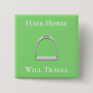 Chapa Cuadrada "Que los caballos viajen" Stirrup Iron Lime Green
