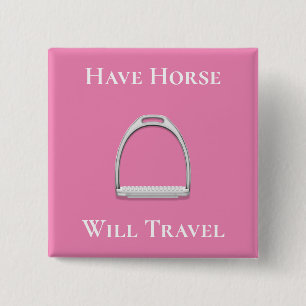 Chapa Cuadrada "Que los caballos viajen" Stirrup Iron Pink
