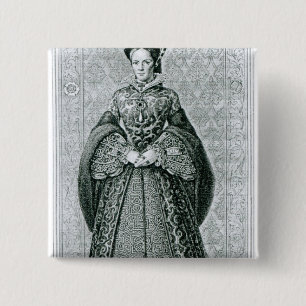 Chapa Cuadrada Queen Mary I grabado por T.Brown
