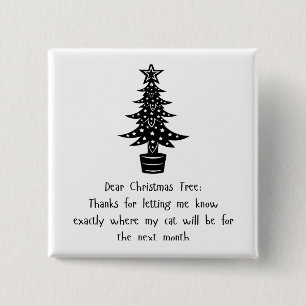 Chapa Cuadrada Querido Árbol, Mi Gato Dice Gracias! 😺 🎄