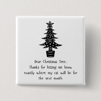 Chapa Cuadrada Querido Árbol, Mi Gato Dice Gracias! 😺 🎄
