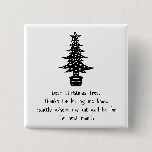 Chapa Cuadrada Querido Árbol, Mi Gato Dice Gracias! 😺 🎄 (Anverso)