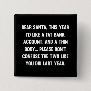 Chapa Cuadrada Querido Santa, este año me gustaría una cuenta ban