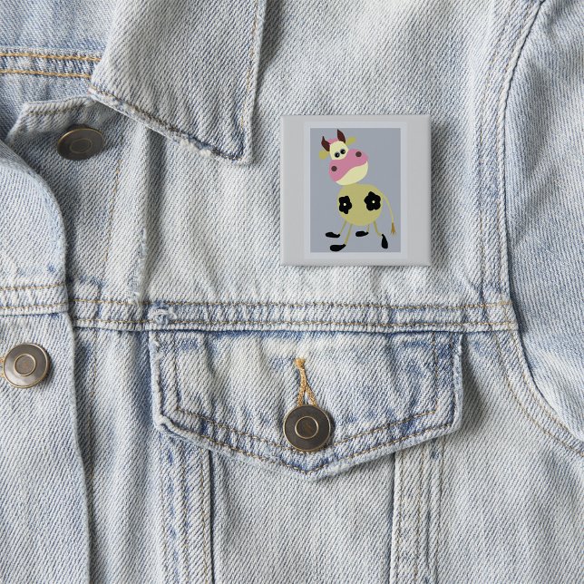 Chapa Cuadrada Quirky Personalizado vaca Fun Farm Animal (Subido por el creador)