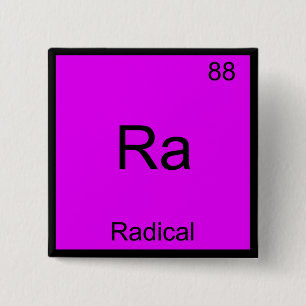 Chapa Cuadrada Ra - Símbolo de elemento de química divertida radi