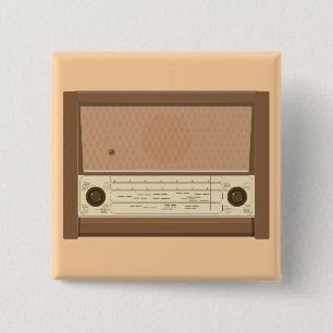 Chapa Cuadrada Radio de madera retro de la década de 1940