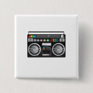 Chapa Cuadrada radiograbadora retro gráfica