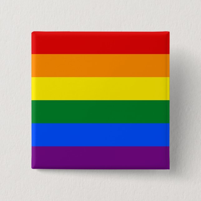 Chapa Cuadrada Rainbow (LGBT) Flag (Anverso)