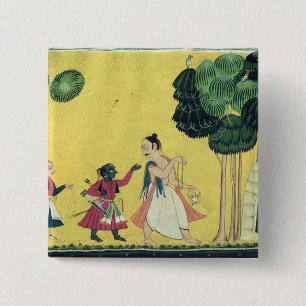 Chapa Cuadrada Rama y Lakshmana acompañados por Visvamitra