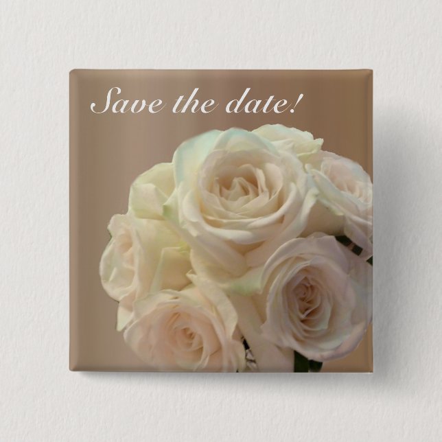 Chapa Cuadrada Ramo nupcial en de blanco (Anverso)