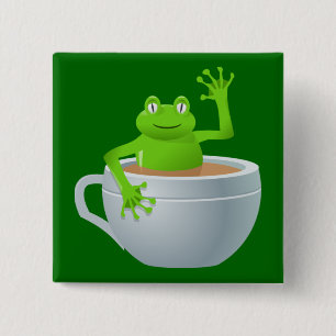 Chapa Cuadrada Rana en un té