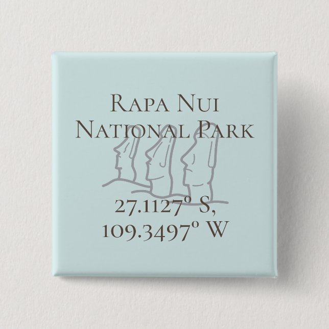 Chapa Cuadrada Rapa Nui Latitude y longitud (Anverso)