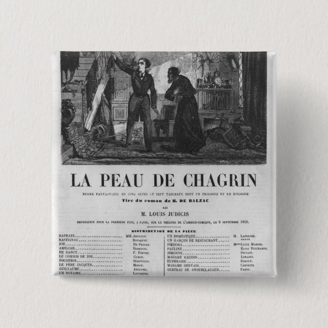 Chapa Cuadrada Raphael de Valentin y el comerciante (Anverso)