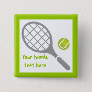 Chapa Cuadrada Raqueta de tenis y personalizado de pelotas