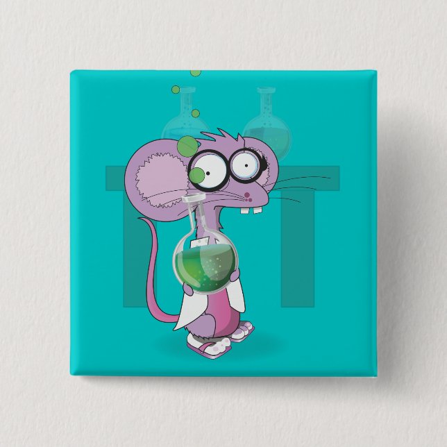 Chapa Cuadrada Ratón de laboratorio (Anverso)