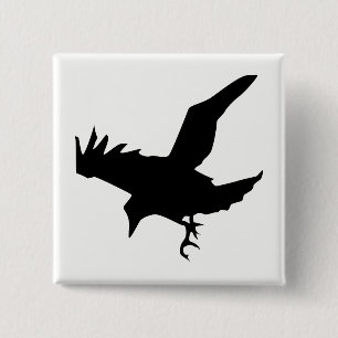 Chapa Cuadrada Raven Silhouette