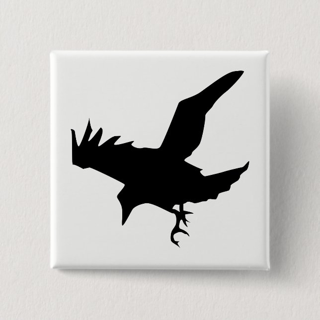Chapa Cuadrada Raven Silhouette (Anverso)