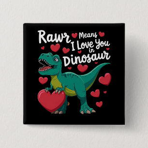 Chapa Cuadrada Rawr Significa Que Te Amo En San Valentín De Dinos