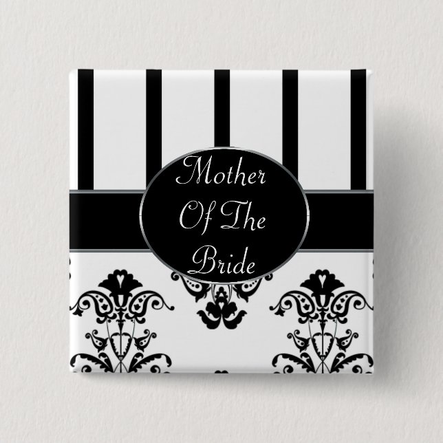 Chapa Cuadrada Rayas negras y blancas, Barroco del monograma (Anverso)