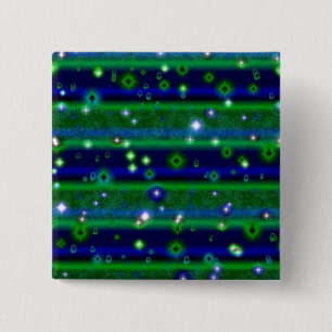 Chapa Cuadrada Rayas verdes azules con estrellas y gotas de lluvi