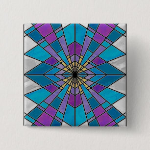 Chapa Cuadrada Rayo de cristal de Stain azul y púrpura