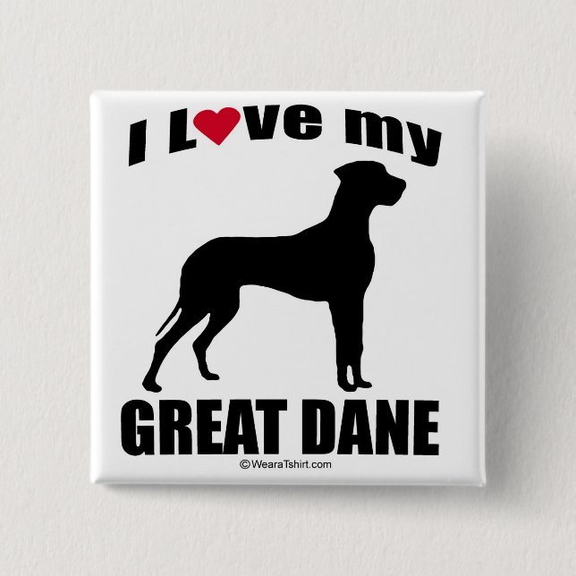 CHAPA CUADRADA "RAZA DEL PERRO" - GREAT DANE - "AMO MI GREAT DANE (Anverso)