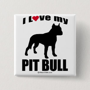 CHAPA CUADRADA "RAZA DEL PERRO" - PITBULL - "AMO MI PITBULL "