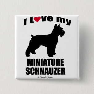 CHAPA CUADRADA "RAZA DEL PERRO" - SCHNAUZER MINIATURA - "AMO MI