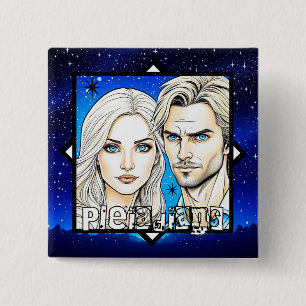 Chapa Cuadrada Raza extraterrestre de las Pléyades con estrellas