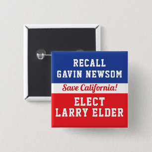Chapa Cuadrada Recall Newsom Elect Larry Elder Save California