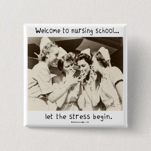 Chapa Cuadrada Recepción a la escuela de enfermería - deje la