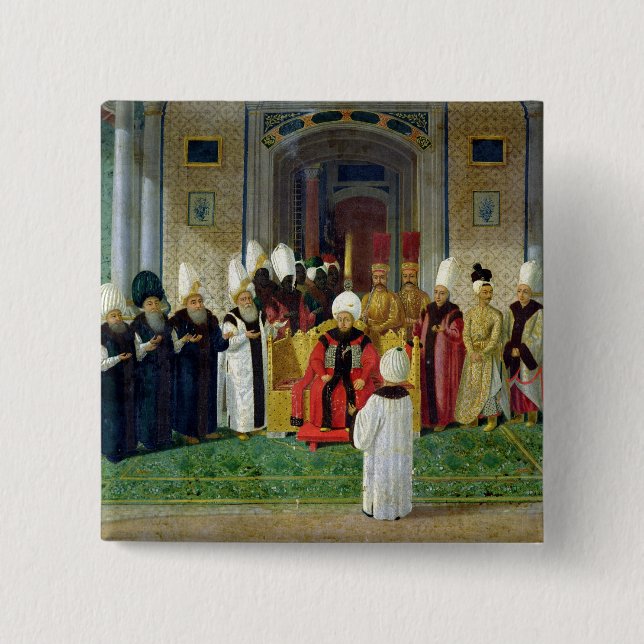Chapa Cuadrada Recepción en la corte del sultán Selim III (Anverso)