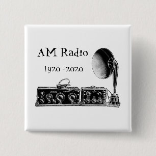 Chapa Cuadrada Receptor de radio AM de personalizar Vintage